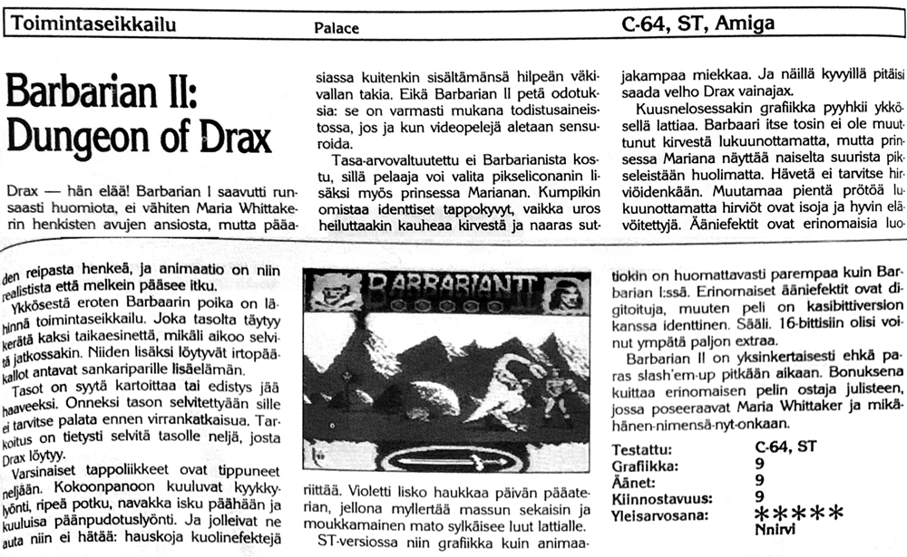 Barbarian II: Dungeon of Drax